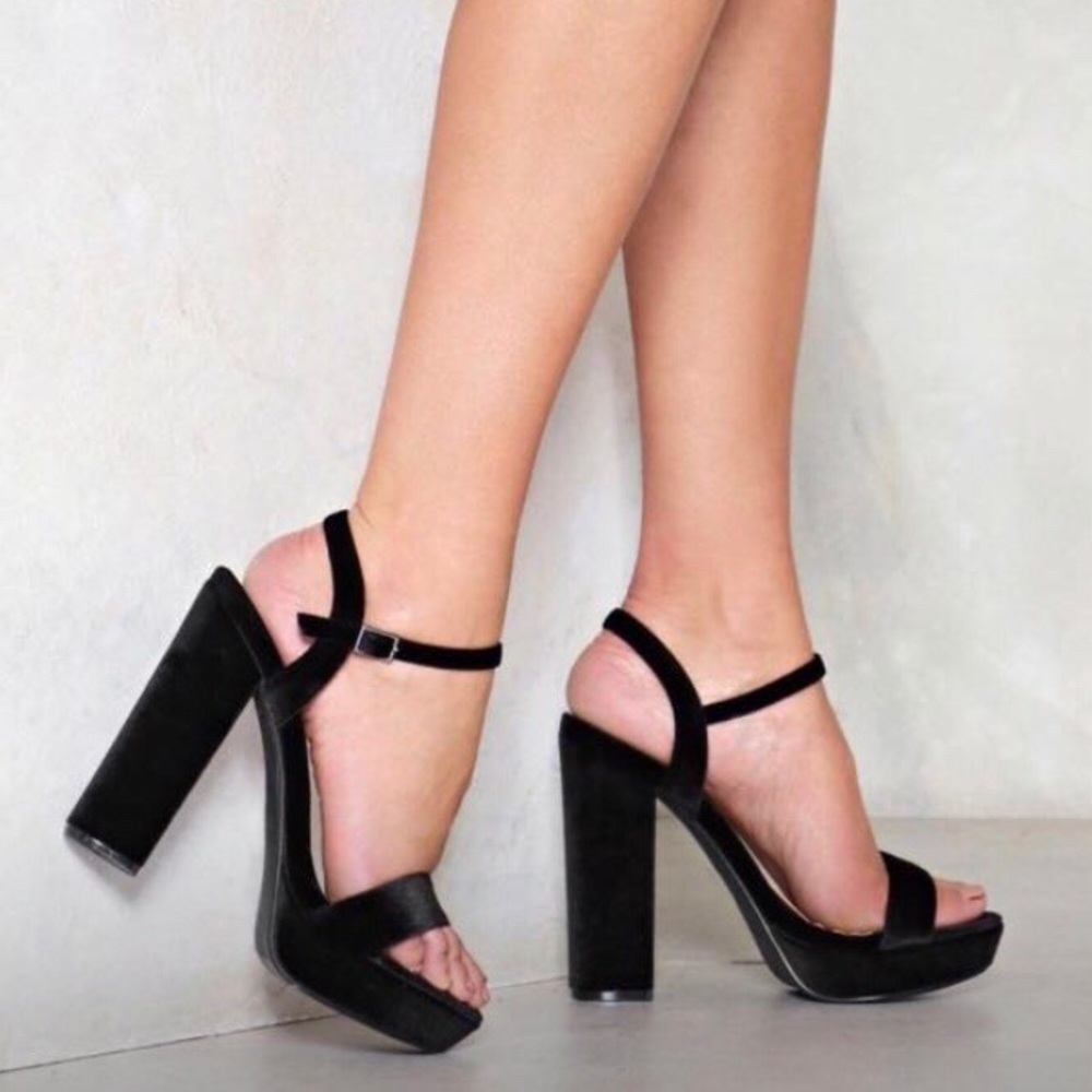 Suede platform heels